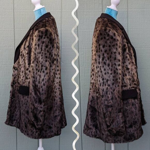 Juicy Couture Faux Fur Ombre Cheetah Print Button up Cardigan. XL - Picture 5 of 10